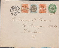 1903. DANMARK.  4 øre Envelope + 2 Ex 1 øre Coat Of Arms + 3 øre Cancelled With Star ... (Michel 37+) - JF424978 - Lettres & Documents