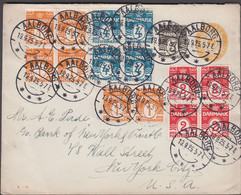 1925. DANMARK.  3+7 øre Envelope (print S-24)  + 4 Ex 2 øre + 6 Ex 1 øre + 4 Ex 4 øre... (Michel 77+) - JF424979 - Covers & Documents