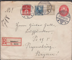 1906. DANMARK.  10 øre Envelope + 2 + 5 øre Wavy Lines + 20 øre Christian IX On Recom... (Michel 49) - JF424981 - Covers & Documents