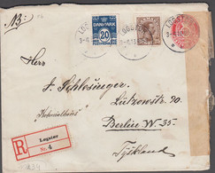 1916. DANMARK.  10 øre Envelope +20 øre Wavy Line + 25 Christian X  Cancelled LØGSTØR... (Michel 65) - JF424985 - Covers & Documents