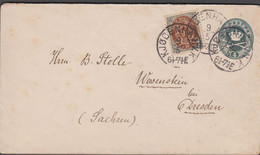 1894. DANMARK.  4 øre Envelope +16 øre Inverted Frame Perf 14 On Envelope To Weesenst... (Michel 27+) - JF424989 - Storia Postale