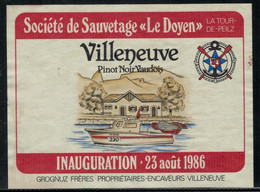 Villeneuve-Pinot-Noir // Société De Sauvetage De La Tour-de-Peilz  "Le Doyen"  1986 - Barche A Vela & Velieri