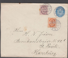 1902. DANMARK. 4 øre Envelope + 15 + 1 øre Coat Of Arms Cancelled NORDBY 2-10.02 To S... (Michel 37+) - JF424997 - Storia Postale