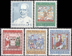 1967, Switzerland, Pro Patria , Nobel Laureates, Paintings, Religion, Art, Kings, MNH(**), Mi: 853-857 - Unused Stamps