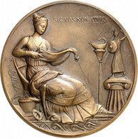 ESPAÑA. MEDALLA CENTENARIO FUNDACIÓN DE ARCHIVOS, BIBLIOTECAS Y MUSEOS. 1.958. BRONCE - Professionnels/De Société