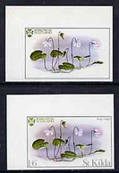 St Kilda 1969 Flowers 1s6d (Bog Violet) Imperf Single With Grey Omitted (St Kilda, Imprint & Value) Plus Imperf Normal U - Local Issues
