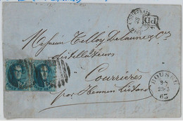 41941 - BELGIUM Belgique - POSTAL HISTORY - MI  #8 Pair On COVER From BOUSSU #21 1863 - 1934-1951