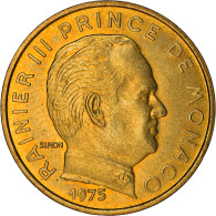 Monnaie, Monaco, Rainier III, 10 Centimes, 1975, TTB+, Aluminum-Bronze, KM:142 - 1960-2001 Nouveaux Francs