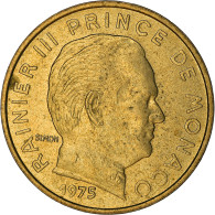 Monnaie, Monaco, Rainier III, 10 Centimes, 1975, TB+, Aluminum-Bronze, KM:142 - 1960-2001 Nouveaux Francs