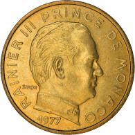 Monnaie, Monaco, Rainier III, 10 Centimes, 1977, TTB+, Aluminum-Bronze - 1960-2001 Nouveaux Francs