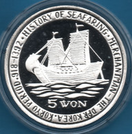 KOREA NORTH DPR 5 WON 1999 Argent 999‰ Silver  PROOF HISTORY OF SEAFARING PERIOD. 918-1392 - Corée Du Nord