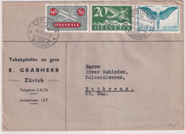 SUISSE - 1941 - POSTE AERIENNE - ENVELOPPE De ZÜRICH => ROTKREUZ - Autres & Non Classés