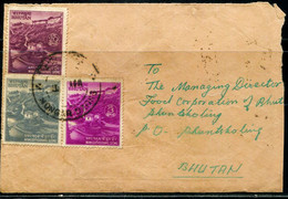 PB0185 Bhutan, 1975, Posted A Building Bridge Ticket, And The Actual Mailing Envelope Was Stamped - Bhoutan