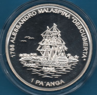 TONGA 1 PA'ANGA 2001 Argent 925‰ Silver  PROOF Alessandro Malaspina  DESCUBIERTA Bateau - Tonga