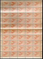 357.GREECE,1942 WINDS,25 DR.ZEPHYROS,HELLAS A 59,MIRROR PRINT,MNH SHEET OF 50.FOLDED HORIZONTALLY,WILL BE SHIPPED FOLDED - Ganze Bögen