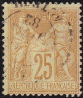 France   .  Y&T   .    92    .    O    .    Oblitéré - 1876-1898 Sage (Type II)