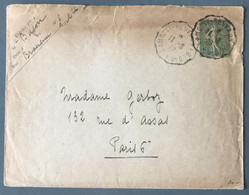 France Entier N°130-Enveloppe - TAD Convoyeur LA MOTTE BEUVRON à BLOIS 11.8.1919 - (B3510) - Enveloppes Types Et TSC (avant 1995)