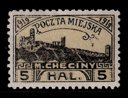 POLAND 1919 Checiny 5 HAL Mint No Gum Perf - Errors & Oddities