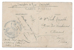 Carte Postale Rabat (Maroc) 1913 - Intendance Militaire - Obl.Poste Aux Armées Sur Type Bl. 1c Surchargé - Briefe U. Dokumente