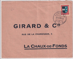 SUISSE - 1927 - PRO JUVENTUTE - ENVELOPPE De LIESTAL => LA CHAUX-DE-FONDS - Storia Postale