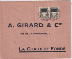 SUISSE - 1923 - PRO JUVENTUTE - ENVELOPPE De AARGAU => LA CHAUX-DE-FONDS - Storia Postale