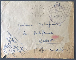 France Enveloppe FM - Oblitération Mécanique MARNIA ORAN 8.6.1956 Pour Cannes - (C1219) - Cachets Militaires A Partir De 1900 (hors Guerres)