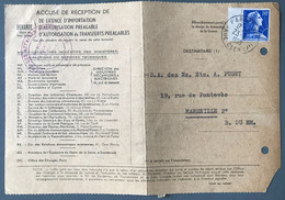 France N°1011B Sur Document De DEMANDE DE LICENCE 23.6.1958 - (C1234) - 1921-1960: Moderne