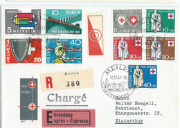 LETTRE PAR EXPRES 1957 AVEC 9 TIMBRES - Storia Postale