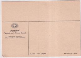 SUISSE - CARTE "FRANC DE PORT / PORTOFREI" NEUVE - Franchigia