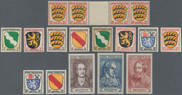 Französische Zone - Allgemeine Ausgabe: 1945, Spezialsammlung Der Wappen/Dichter-Serie In 4 Alben, G - Autres & Non Classés