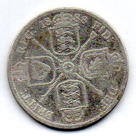 GREAT BRITAIN, 1 Florin, Silver, Year 1888, KM #762 - J. 1 Florin / 2 Shillings