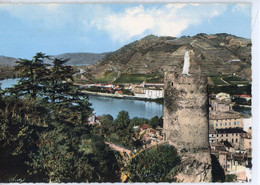 TOURNON VUE GENERALE VERS LE RHONE ET LES COTEAUX DE TAIN L'HERMITAGE - Tournon