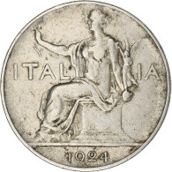 Monnaie, Italie, Vittorio Emanuele III, Lira, 1924, Rome, TTB, Nickel, KM:62 - 1 Lira