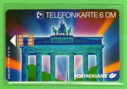 X10 08.92 Telefonkarte 6 DM Brandenburger Tor Ungebraucht Auflage 13200 - X-Series : Publicitarias De La  Postreklame Alemana