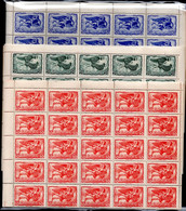 358.GREECE.1943 WINDS,HELLAS A61-A66,MNH SHEETS OF 50.FOLDED HORIZONTALLY,WILL BE SHIPPED FOLDED,FEW PERF.SPLIT. - Feuilles Complètes Et Multiples