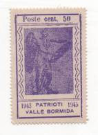 Fra390 CLN 1945 Patrioti Valle Bormida, Emissione Locale, Liberazione Guerra, Perseo Vittoria Alata, Figure Allegoriche - Nationales Befreiungskomitee