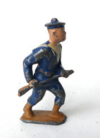 FIGURINE PLOMB CREUX LR LOUIS ROUSSY MARIN FUSIL HANCHE - Soldats De Plomb