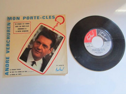 1966 Vinyle 45 Tours André Verchuren – Mon Porte-Clés DÉDICACÉ Par ANDRÉ VERCHUREN Au Verso - Country & Folk