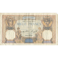 France, 1000 Francs, Cérès Et Mercure, 1933, 1933-01-12, TB, Fayette:37.8 - 1 000 F 1927-1940 ''Cérès E Mercure''