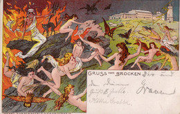 Gruss Vom Brocken. 1905. (Blocksberg, Hexen, Hexentanz, Walpurgisnacht). - Wernigerode