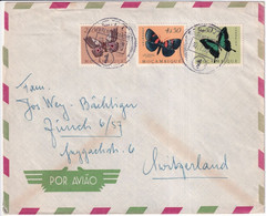 MOZAMBIQUE - 1956 - PAPILLONS ! - ENVELOPPE Par AVION De LOURENCO MARQUES => SUISSE - Mosambik