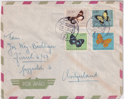 MOZAMBIQUE - 1956 - PAPILLONS ! - ENVELOPPE Par AVION De LOURENCO MARQUES => SUISSE - Mozambique