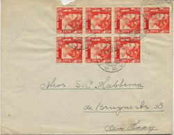 INDE NEERLANDAISE - LETTRE AFFRANCHIE N° 169 BLOC DE 7 -ANNEE 1935 - Indes Néerlandaises