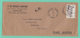 LETTRE AVEC CACHET "PARIS AFFRANCHISSEMENTS AVION" POUR FLENSBURG,ALLEMAGNE.1956. - 1927-1959 Storia Postale