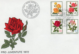 SVIZZERA  1972 - PRO JUVENTUTE - ROSA - ROSE - MC GREDY'S SUNSET - MIRACLE (ROSA DI SANTA RITA) - MADAME DIMITRIU - Altri & Non Classificati