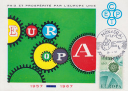 Carte  Maximum  1er  Jour   MONACO    EUROPA    1967 - 1967