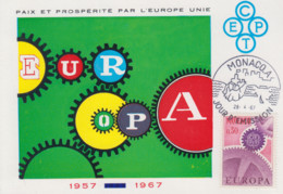 Carte  Maximum  1er  Jour   MONACO    EUROPA    1967 - 1967