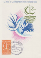 Carte  Maximum  1er   Jour     MONACO      EUROPA    1966 - 1966