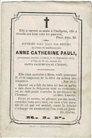 GEEL -  Anne Catherine PAULI - Overleden 1871 - (Franstalig) - Devotieprenten
