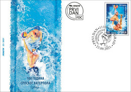 Serbia 2021 100 Years Anniversary Of Serbian Water Polo Sports FDC - Water Polo